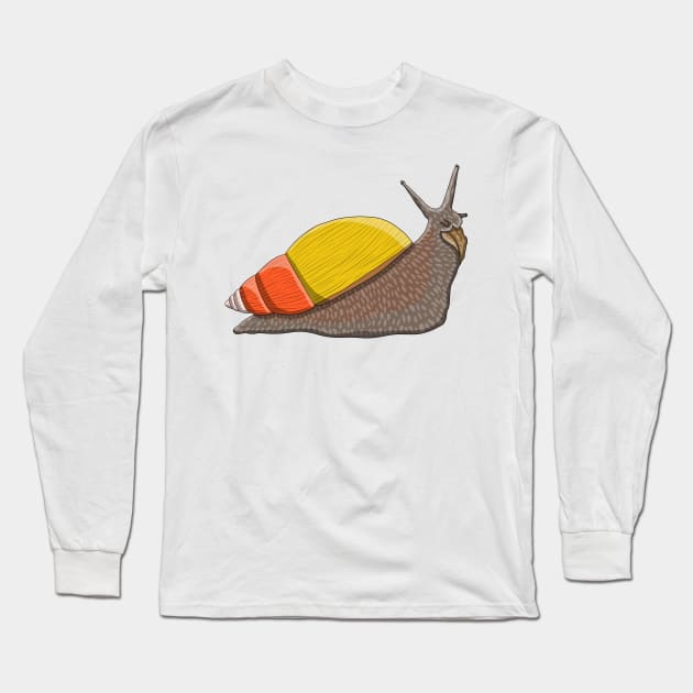 Candy Corn gaint african land snail Long Sleeve T-Shirt by Artbychb